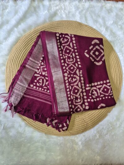 Designer Batik Print Saree for Festive Look