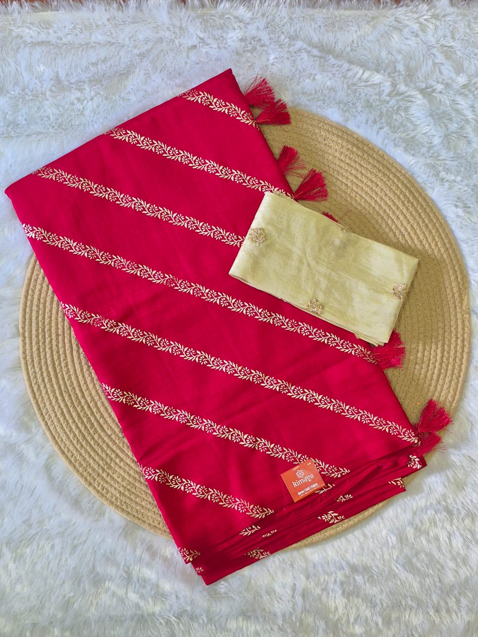 Designer Crush Tissue Saree with Elegant Shine and Soft Texture