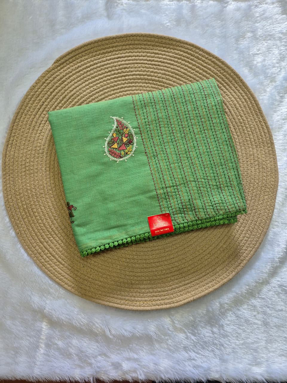 Elegant Kantha Work Pure Cotton Saree