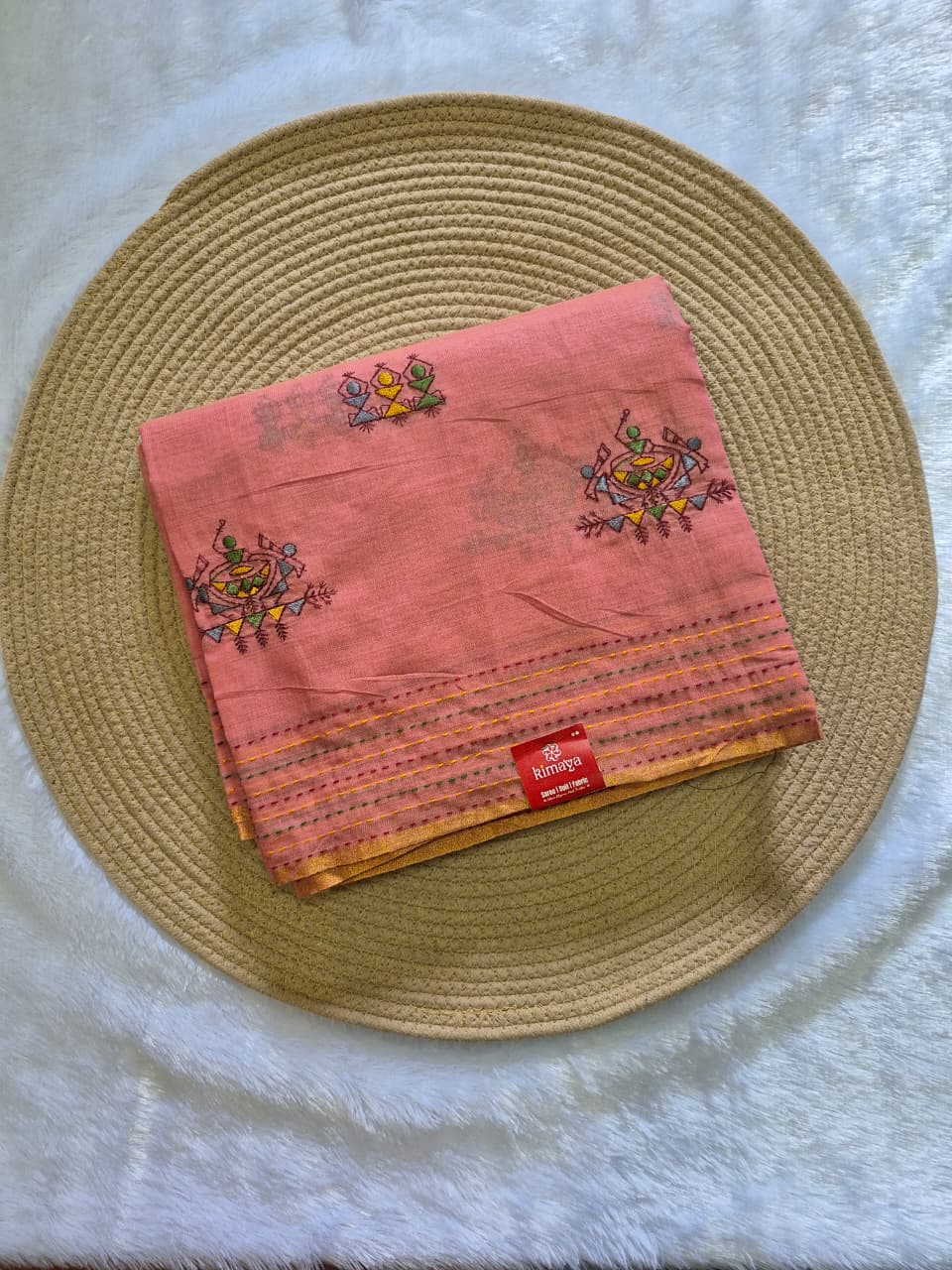 Traditional Kantha Work Saree