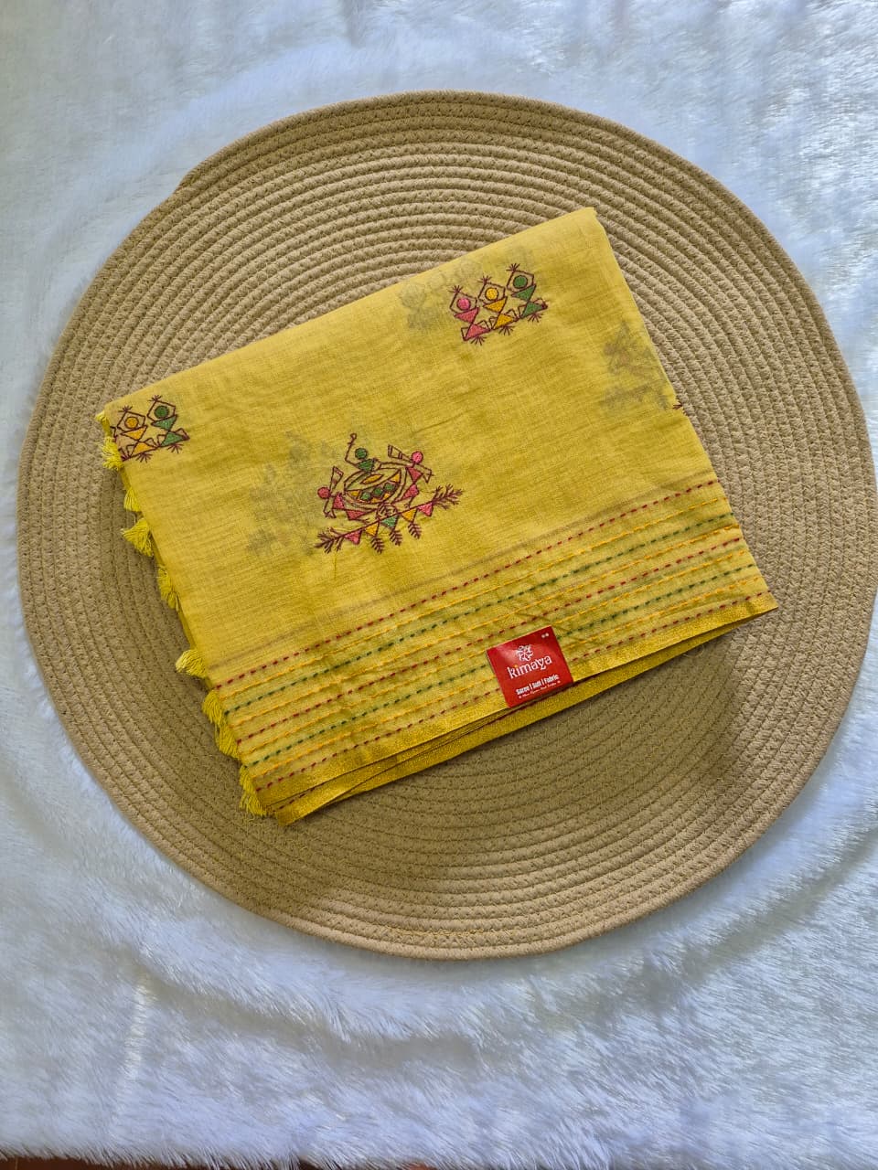 Designer Kantha Stitch Saree