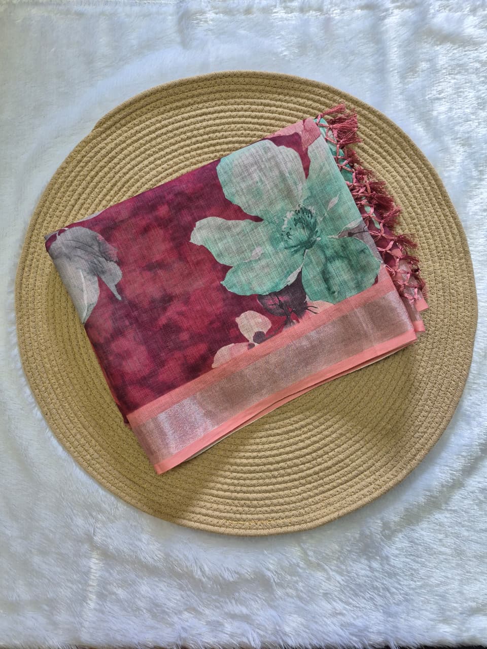 Premium Linen Cotton Saree – Elegant, Soft & Breathable