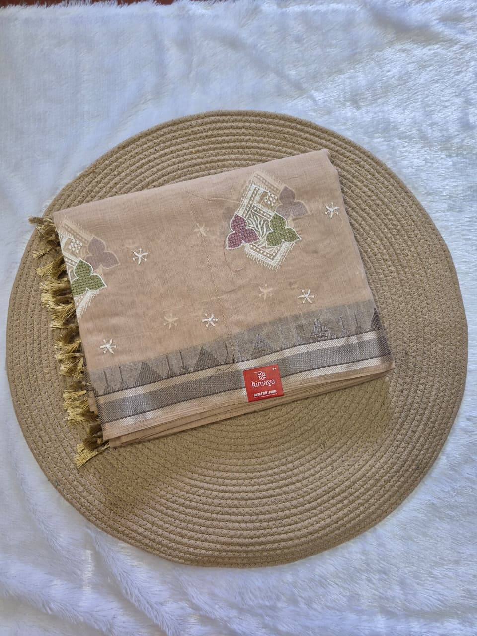 Classic Handloom Pure Cotton Temple Border Saree