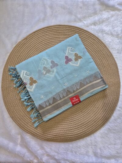 Soft Pure Cotton Saree with Temple Design Border