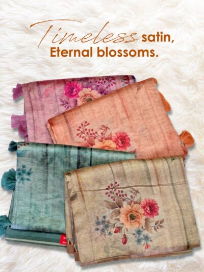 Elegant Satin Tissue Saree for a Luxe Festive Look